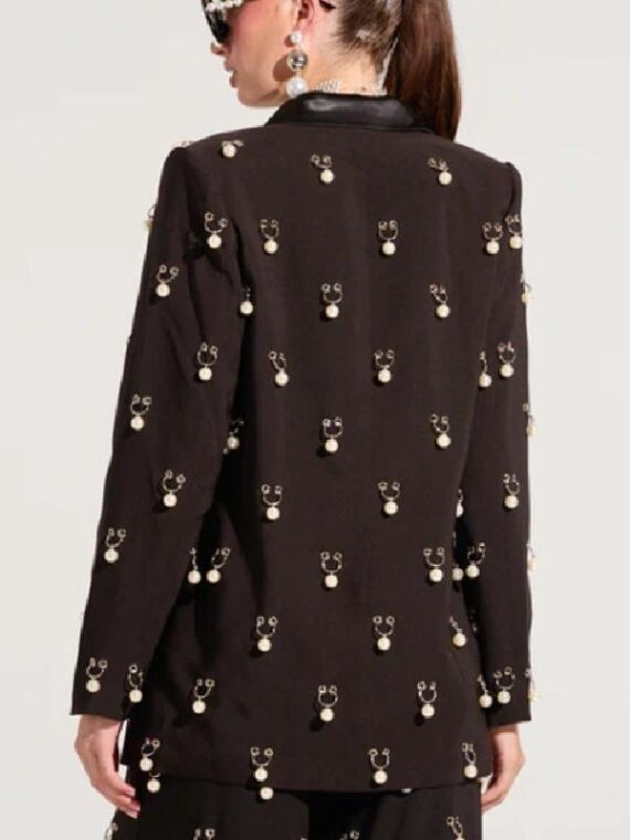 The Voice S27 Bryson Battle Black Pearl Embellished Blazer