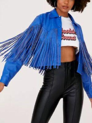The Voice S27 Hailey Wright Blue Fringed Jacket