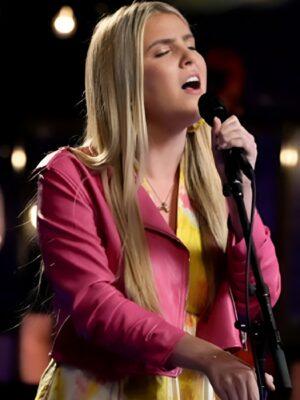 The Voice S27 Tatum Scott Pink Biker Jacket