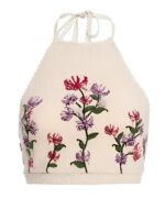 The White Lotus S3 Charlotte Le Bon Embroidered Halter Top