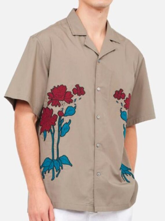 The White Lotus S3 Christian Friedel Floral Embroidered Shirt