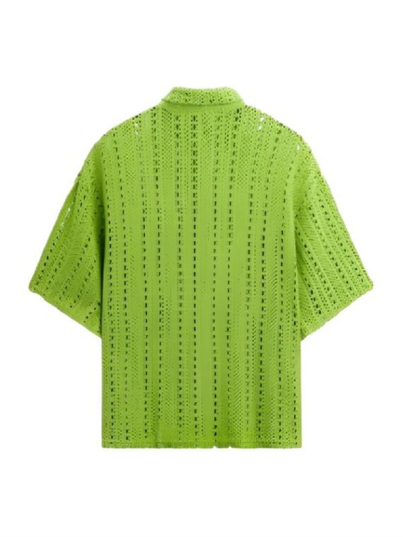 The White Lotus S3 Julian Kostov Lime Crochet Shirt
