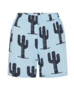 The White Lotus S03 Leslie Bibb Blue Cactus Print Shorts Set
