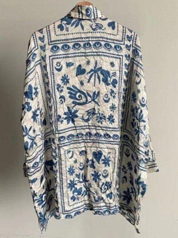 The White Lotus S03 Parker Posey Printed Mini Shirt Dress