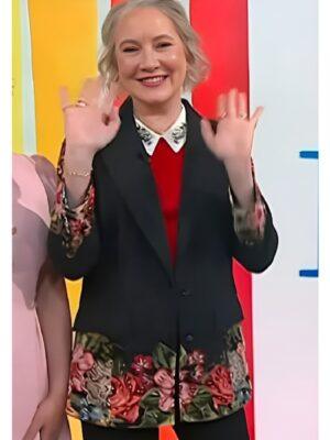 Today Show Clea Shearer Black Floral Blazer