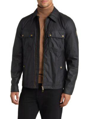 Tracker S02 Colter Shaw Black Zip Jacket _ Waxed Cotton Tour Overshirt