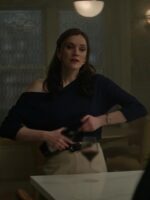 YOU S5 Charlotte Ritchie Blue Off-the-Shoulder Top