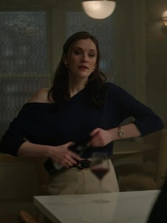 YOU S5 Charlotte Ritchie Blue Off-the-Shoulder Top