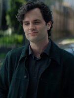 YOU S5 Penn Badgley Green Suede Jacket