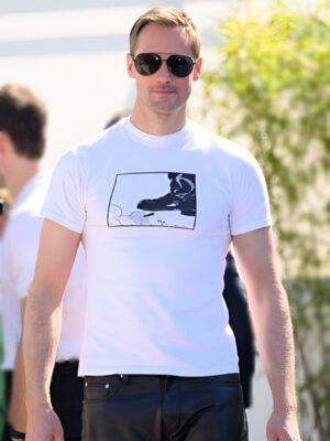 78th Annual Cannes Film Festival Alexander Skarsgård White T-Shirt