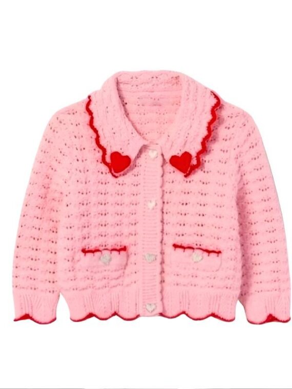 9-1-1 S8 Askyler Bell Pink Heart Detail Cardigan