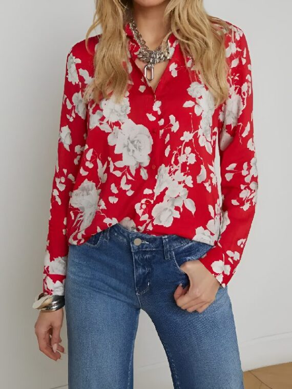 9-1-1 S8 Constance Marie Red Floral Blouse