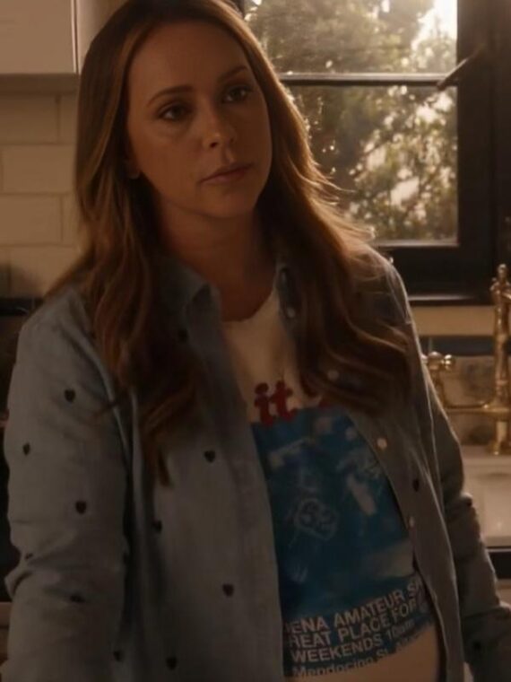 9-1-1 S8 Jennifer Love Hewitt Hearts Printed Denim Shirt