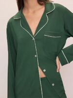 9-1-1 S8 Maddie Kendall Green Contrast Trim Pajama Set
