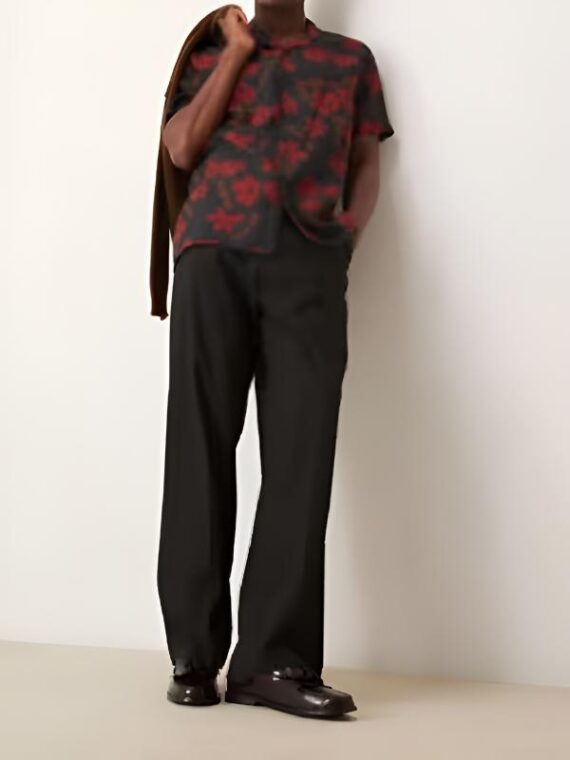 90 Day Hunt For Love Sojaboy Black & Red Floral Print Shirt