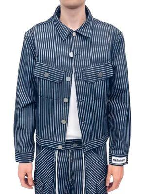 Access Hollywood Scott Evans Blue Striped Jacket