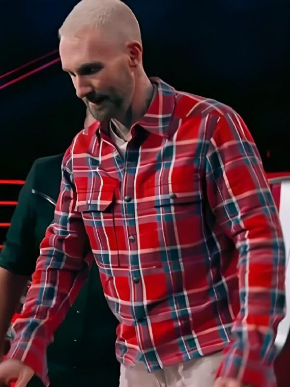 The Voice S27 Adam Levine Red Plaid Shirt