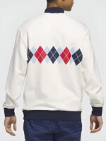 Adidas Argyle Printed 1/4-Zip White Sweatshirt