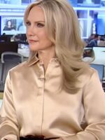 Americas Newsroom 2025 Dana Perino Gold Satin Shirt