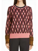Will Trent S3 Iantha Richardson Pink Argyle Knitted Sweater