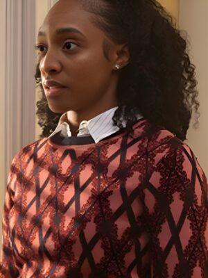 Will Trent S3 Iantha Richardson Pink Argyle Knitted Sweater