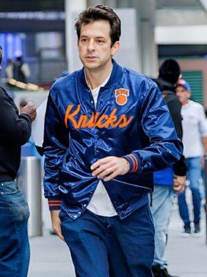 Mark Ronson MSG NYC Blue Satin Knicks Jacket