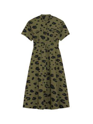 Access Hollywood 2025 Zuri Hall Olive Green Leopard Dress