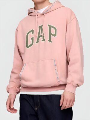 Vintage Soft Pink Oversized Logo Hoodie