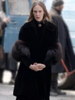 The Walking Dead Dead City S2 Fur Cuffs Black Coat