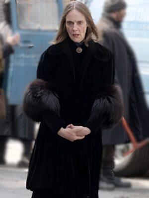 The Walking Dead Dead City S2 Fur Cuffs Black Coat