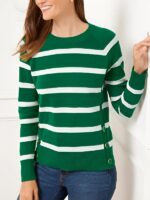 The Today Show 2025 Dylan Dreyer Green Striped Sweater