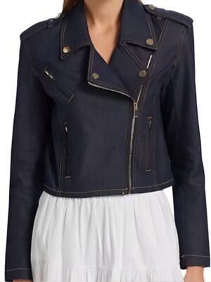 Joy Behar The View 2025 Denim Moto Jacket
