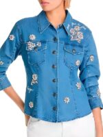 The View 2025 Joy Behar Floral Embellished Denim Jacket