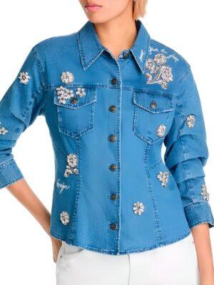 Joy Behar The View 2025 Floral Embellished Denim Jacket