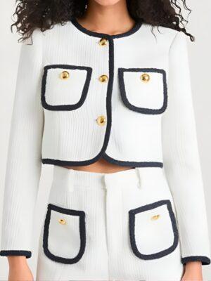 Joy Behar NewThe View 2025 White Contrast Trim Jacket Project