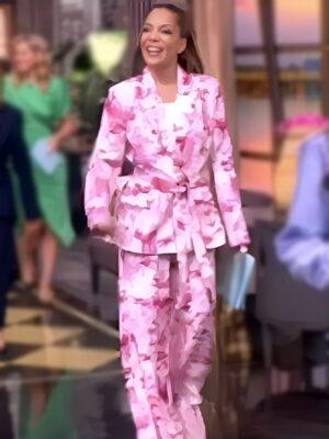 The View 2025 Sunny Hostin Pink Toile Print Blazer