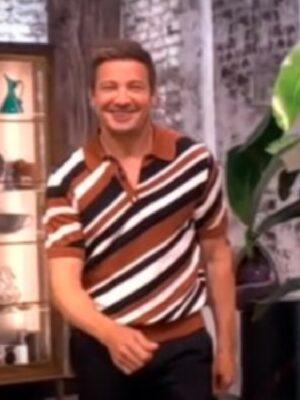The View Show Jeremy Renner Striped Polo Shirt