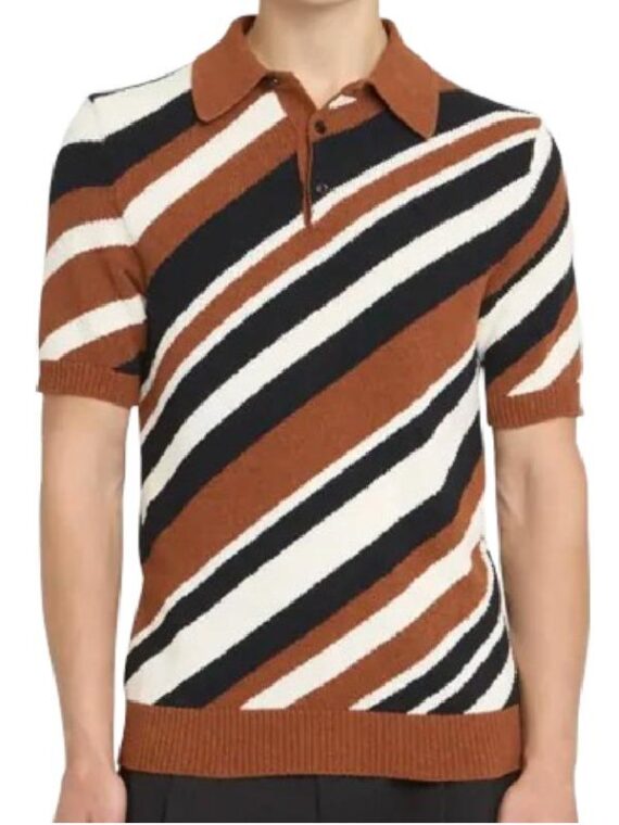The View Show Jeremy Renner Striped Polo Shirt