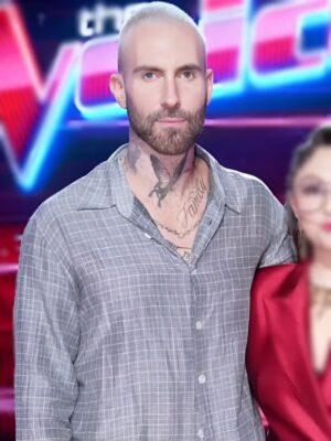 The Voice S27 Adam Levine Blue Check Shirt
