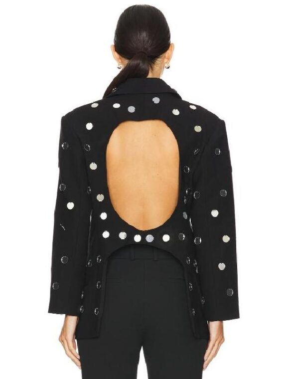 The Voice S27 Jaydn Cree Black Embellished Circle Blazer