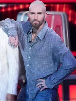 The Voice S27 Adam Levine Blue Check Shirt