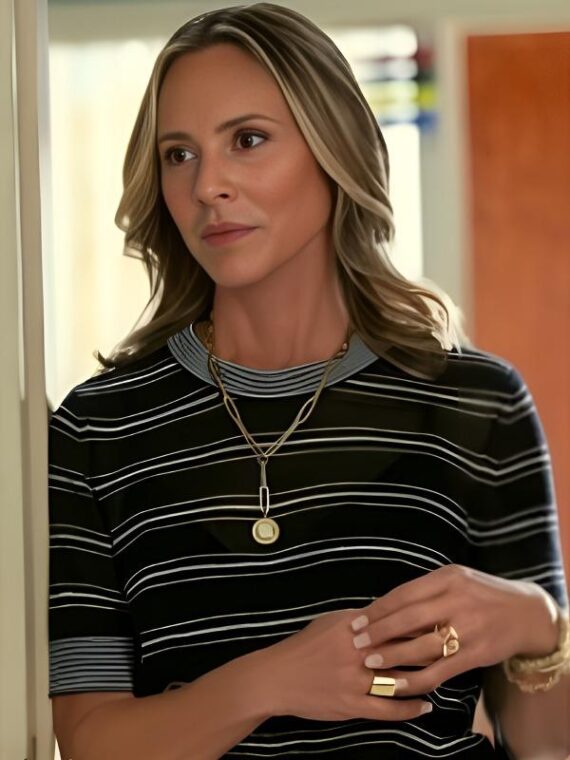 The Waterfront Maria Bello Striped T-Shirt