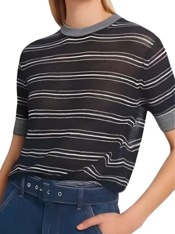 The Waterfront Maria Bello Striped T-Shirt