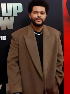 The Weeknd NY Premiere Hurry Up Tomorrow Brown Coat