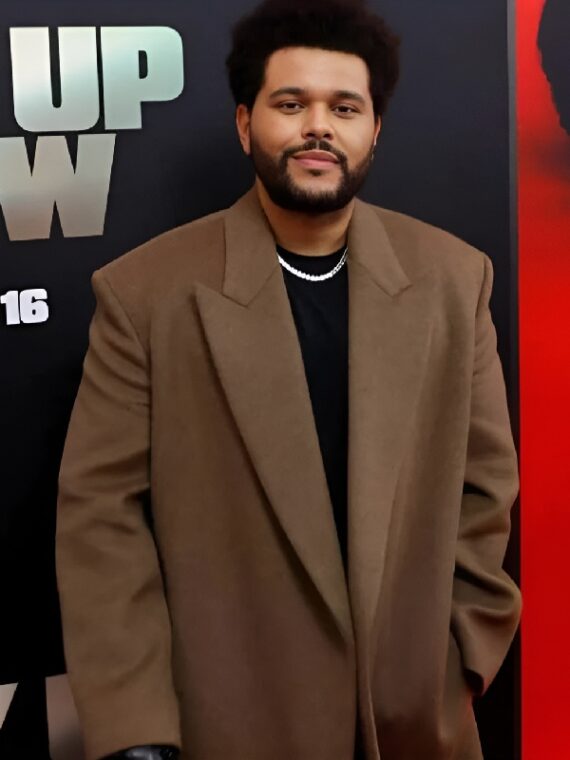 The Weeknd NY Premiere Hurry Up Tomorrow Brown Coat