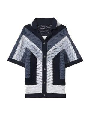 The Young and the Restless 2025 Daniel Romalotti Blue Colorblock Knit Shirt