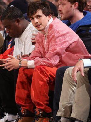 Timothee Chalamet MSG NYC Pink Jacket
