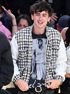 Timothee Chalamet Tweed Houndstooth Jacket