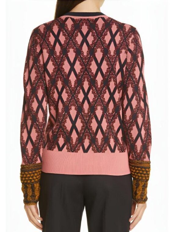 Will Trent S3 Iantha Richardson Pink Argyle Knitted Sweater