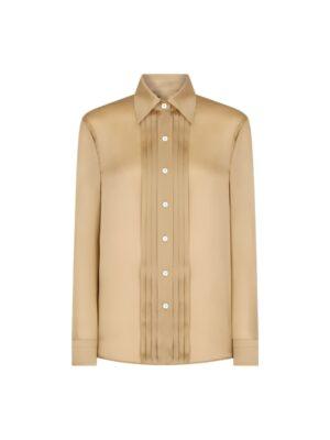 Your Friends And Neighbors 2025 Light Gold Pleated Blouse